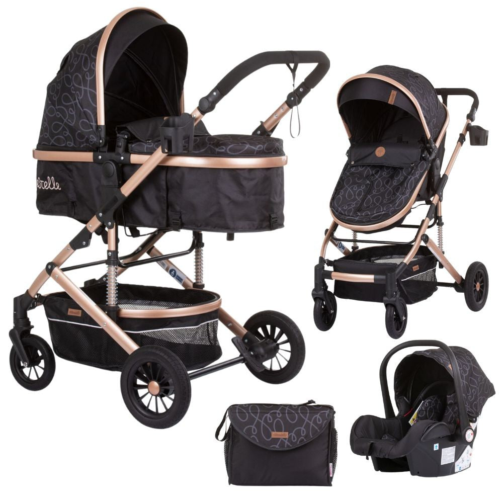 Carrito De Bebé Estelle Trío Convertible Ebony_0
