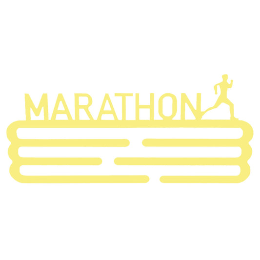 Medallero Maratón Amarillo Pastel Well Home Para 15 Medallas - Regalo Ideal Para Runners_0
