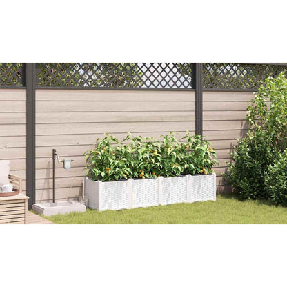 Macetero De Jardín 4 Uds. Blanco 160 X 40 X 37,5 Cm Pp_3
