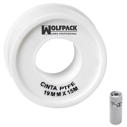 Cinta Ptfe Wolfpack  19 Mm. X 15 M. (paquete De 10 Rollos)