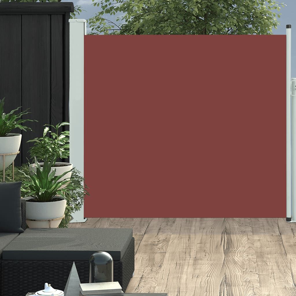Vidaxl Toldo Lateral Retráctil De Jardín Marrón 170x300 Cm_1