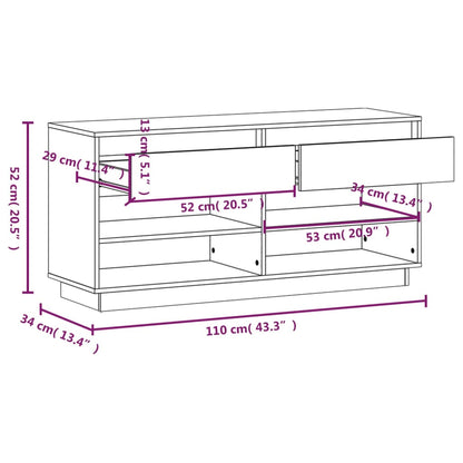 Mueble Zapatero De Madera Maciza De Pino Gris 110x34x52 Cm / Vetonek_1