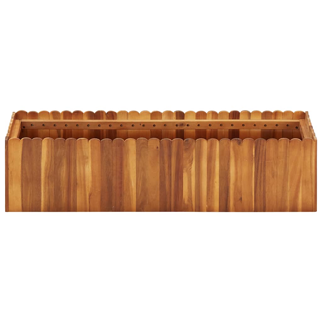 Arriate De Madera Maciza De Acacia 100x30x25 Cm_0