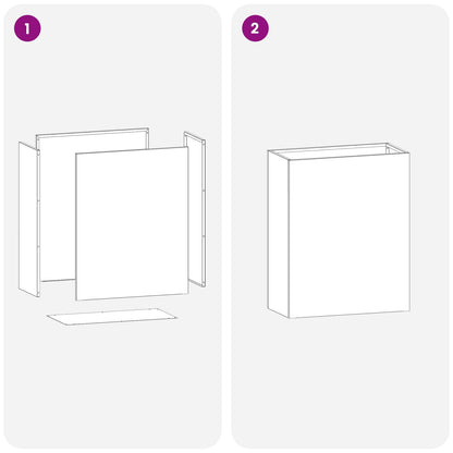 Macetero De Jardín Plateado 40 X 20 X 50 Cm Acero Inoxidable_5
