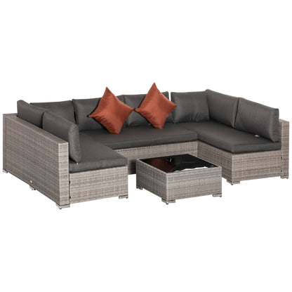 Outsunny Conjunto De Muebles Jardín De Ratán 4 Piezas Con Cojines Desenfundables_0