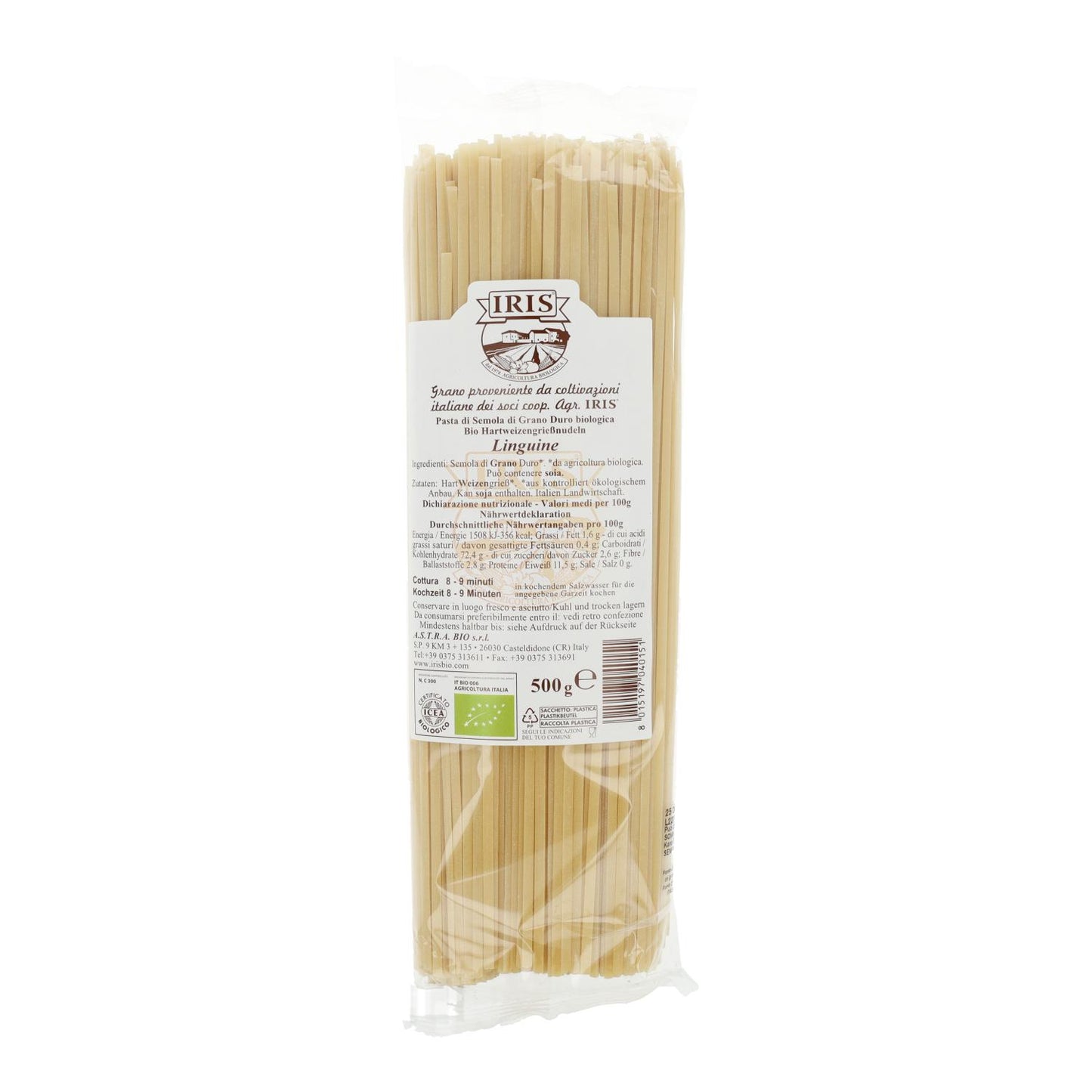 Linguine de Trigo Iris Biológico 500g