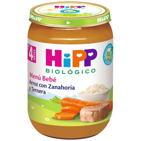 Arroz biológico com carne e cenoura HiPP, 190g, 4 meses