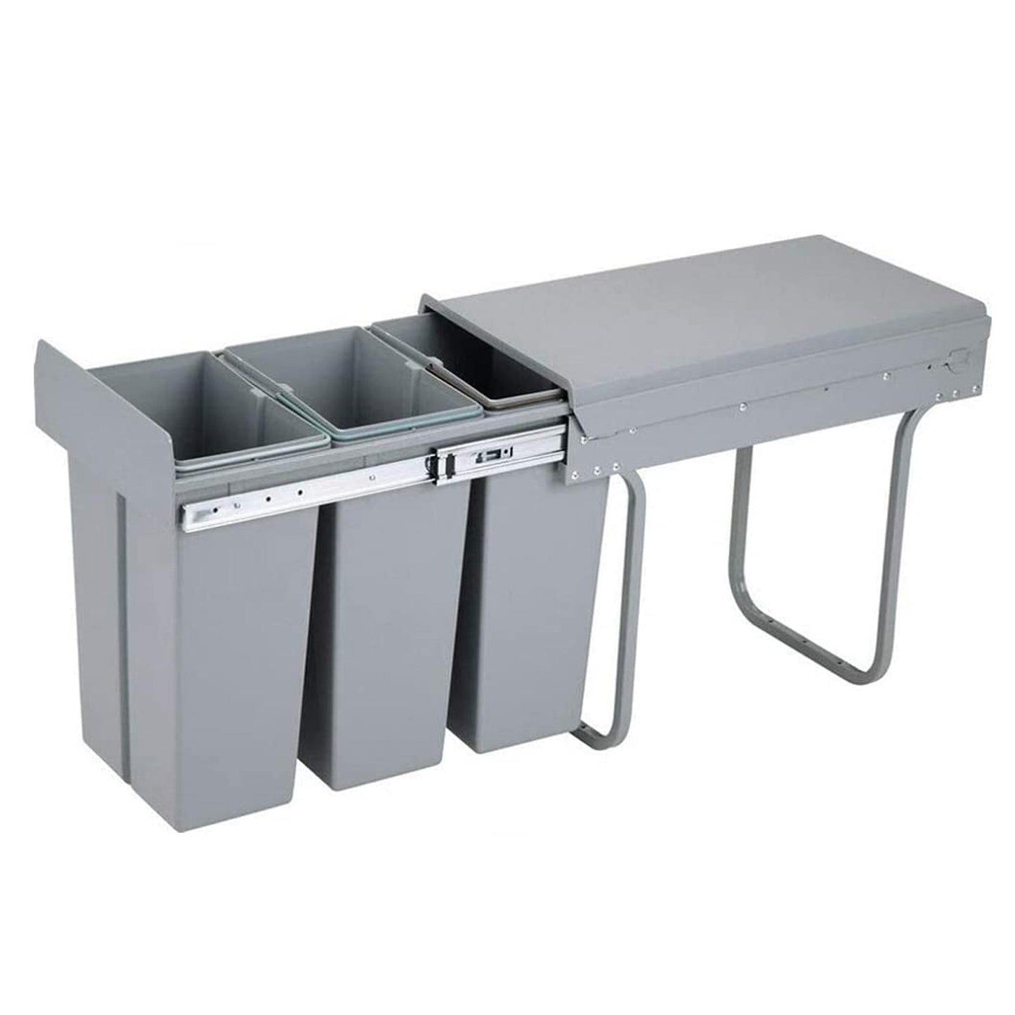 Cubo De Reciclaje 3x8l Bajo Fregadero, Extracción Manual Y Tapa_0
