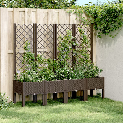Jardinera Con Enrejado Pp Marrón 160x40x142 Cm_1