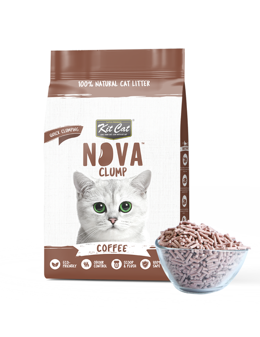 Kit de areia para gatos Eco SoyaClump - Areia para gatos Coffee 7 L
