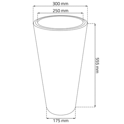 Maceta Alta De Ratan Sintético 23 Litros Color Blanco 30 X 55 Cm