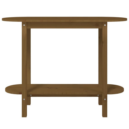 Mesa Consola De Madera Maciza De Pino Marrón Miel 110x40x80 Cm_3