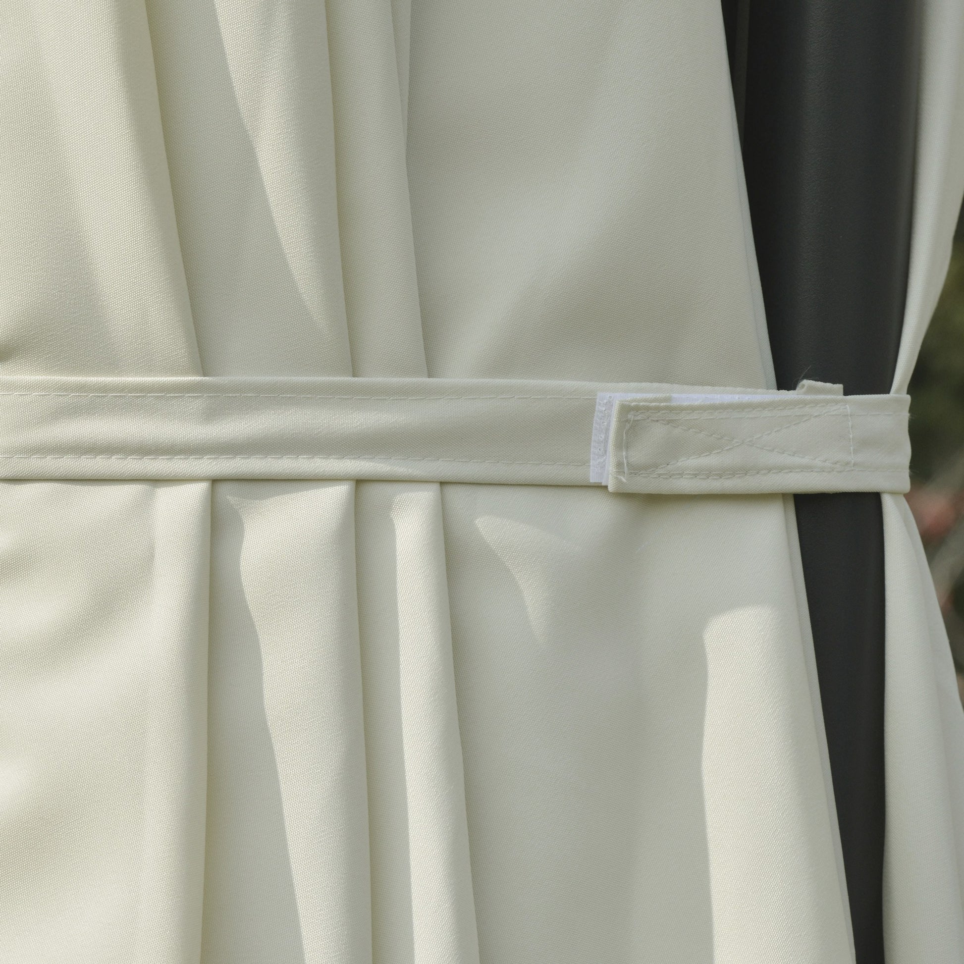 Outsunny Parasol De Jardín Doble Con Manivela 270x445x260 Cm Beige Y Negro_3