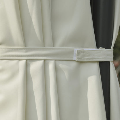 Outsunny Parasol De Jardín Doble Con Manivela 270x445x260 Cm Beige Y Negro_3