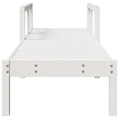 Tumbona De Madera Maciza De Pino Blanca 199,5x62x55 Cm / Vetonek_1