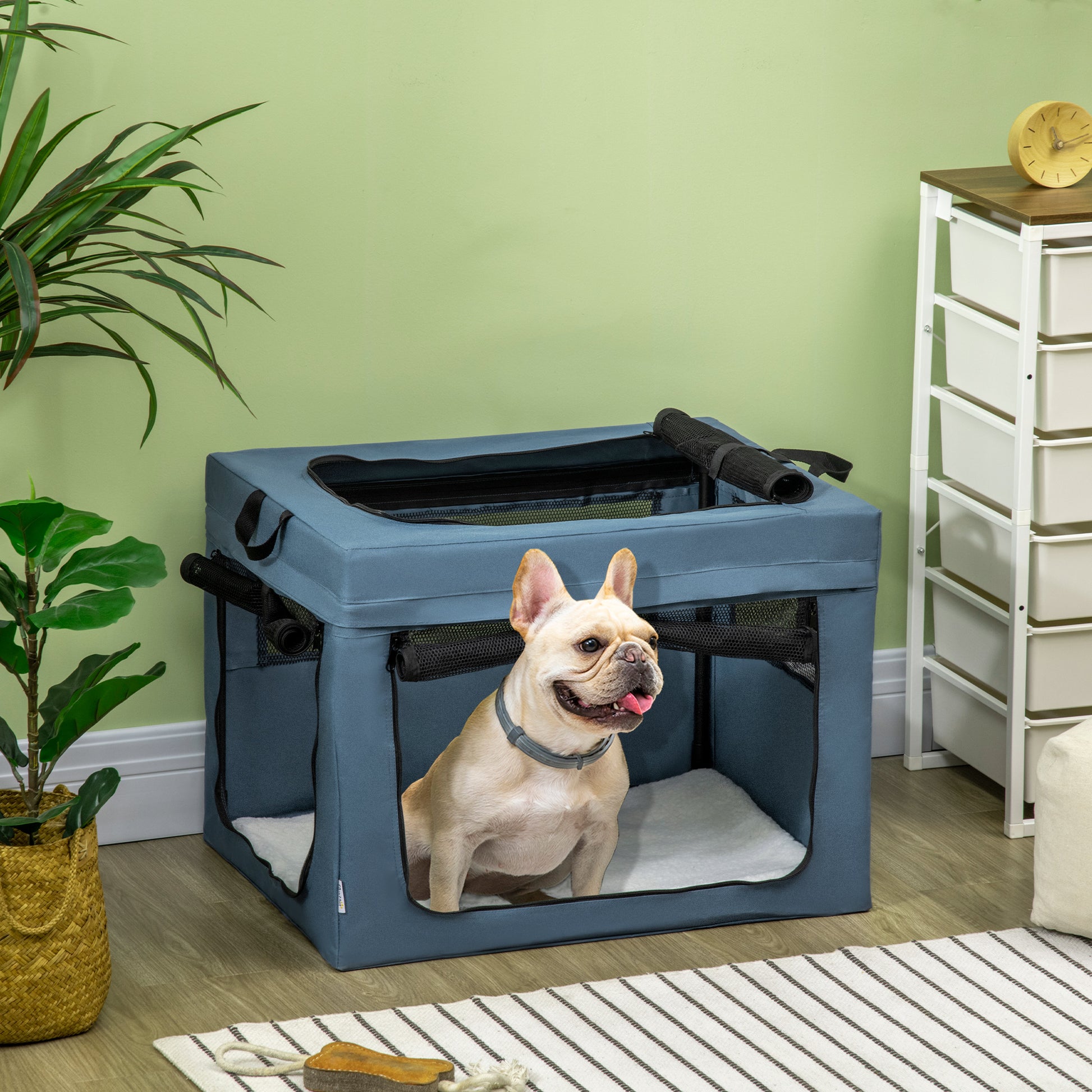 Pawhut Transportín Mochila Para Perros Gatos Con Cojín 69x51x51cm Azul_1