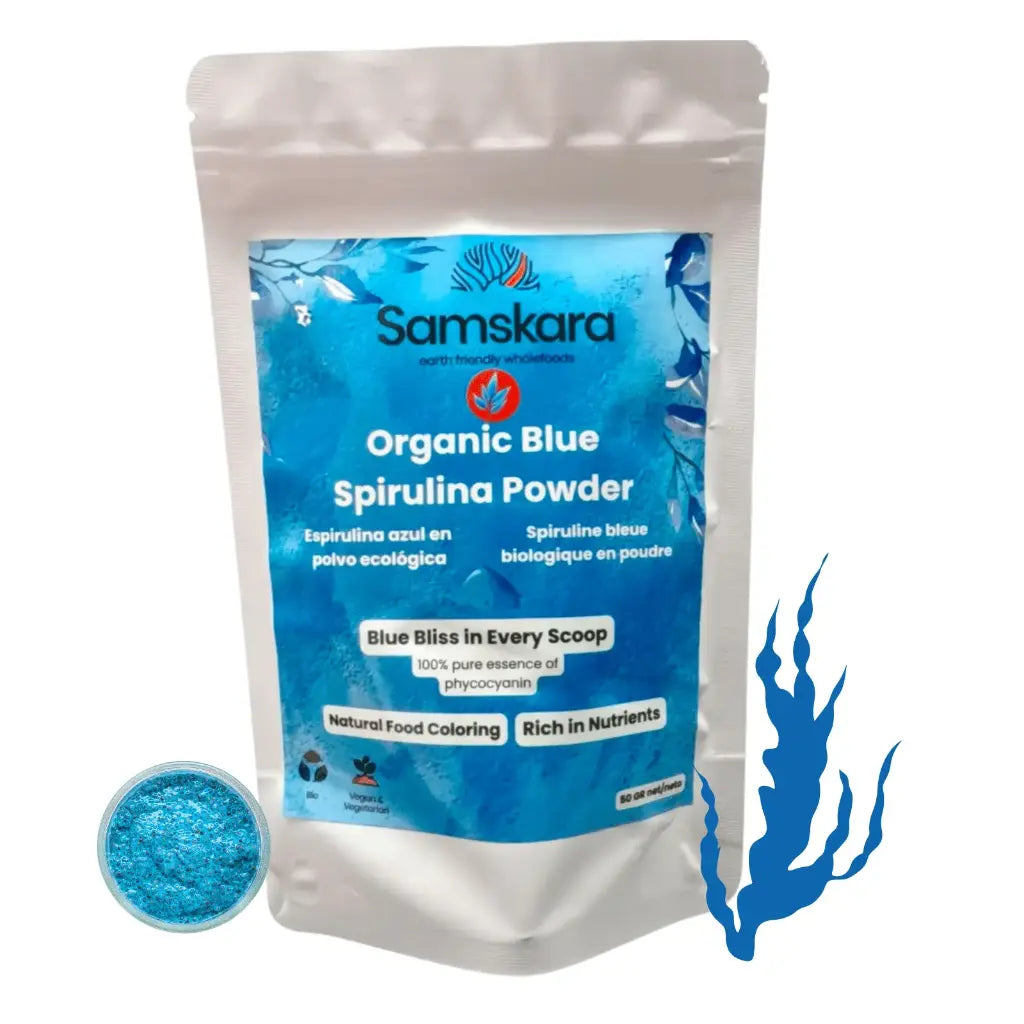 Espirulina Azul En Polvo Bio - 50g | Superalimento Ecológico Vegano Para Batidos, Smoothies Y Zumos_0