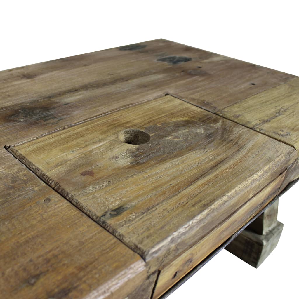 Mesa De Centro Madera Reciclada Mixta 90x50x35 Cm_1