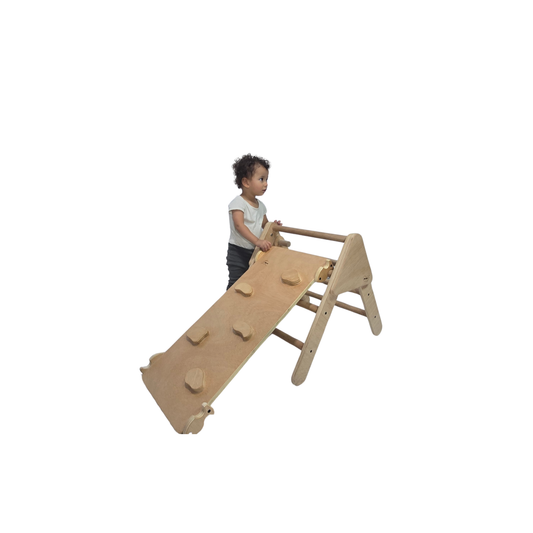 Triángulo Pikler Pequeño + Rampa De Presas. Encerado Ecológico_0