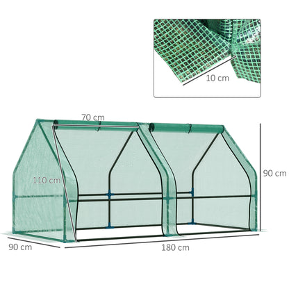 Outsunny Invernadero De Jardín 180x90x90 Cm Acero Con 3 Ventanas Cultivoplantas_2