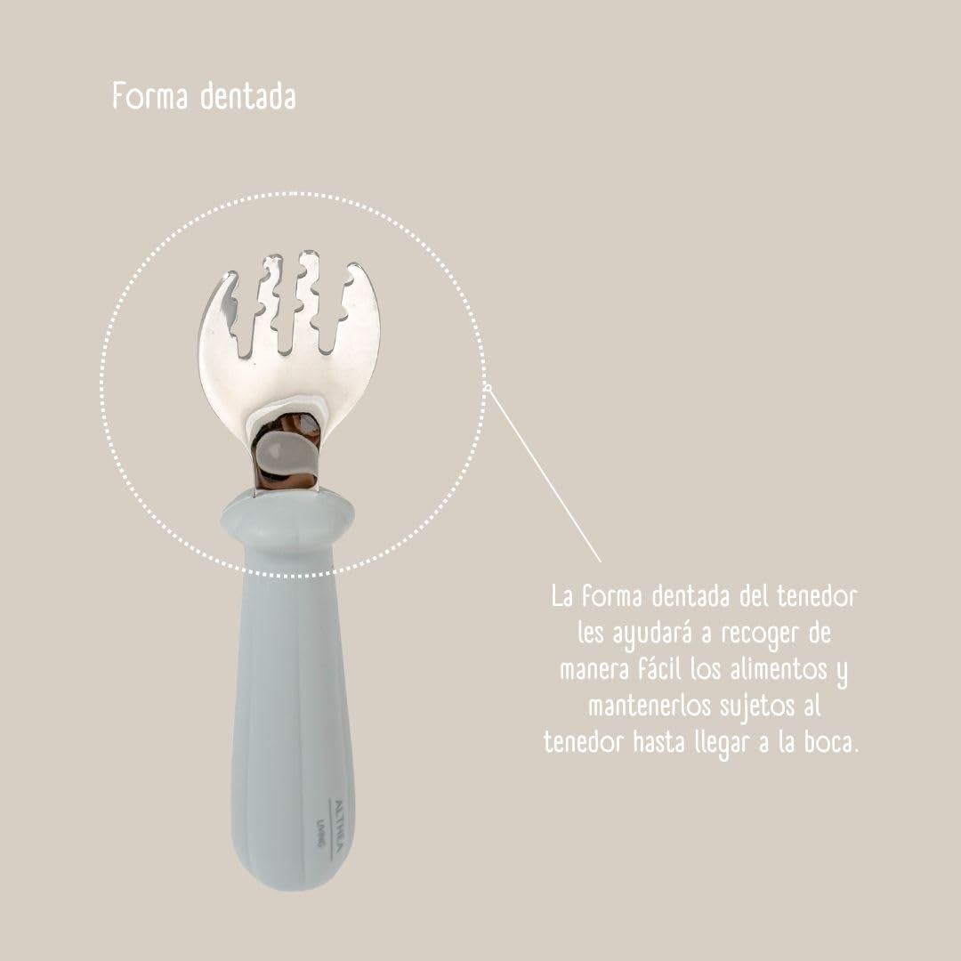 Juego De Tenedor Y Cuchara - Gris Perla._2