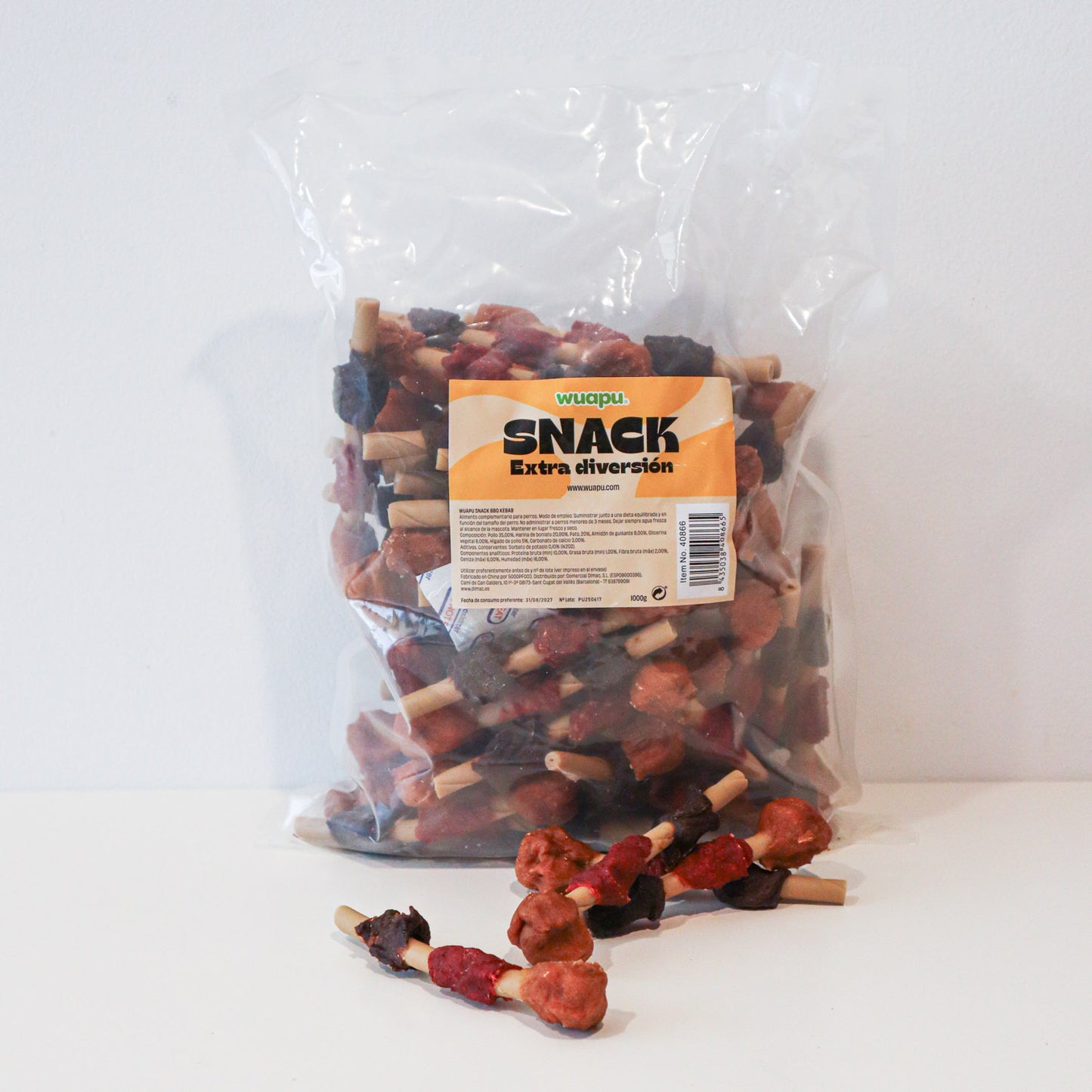 Snack Barbacoa Para Perro Brocheta De Pollo Y Pato Wuapu (1kg-63ud)_3