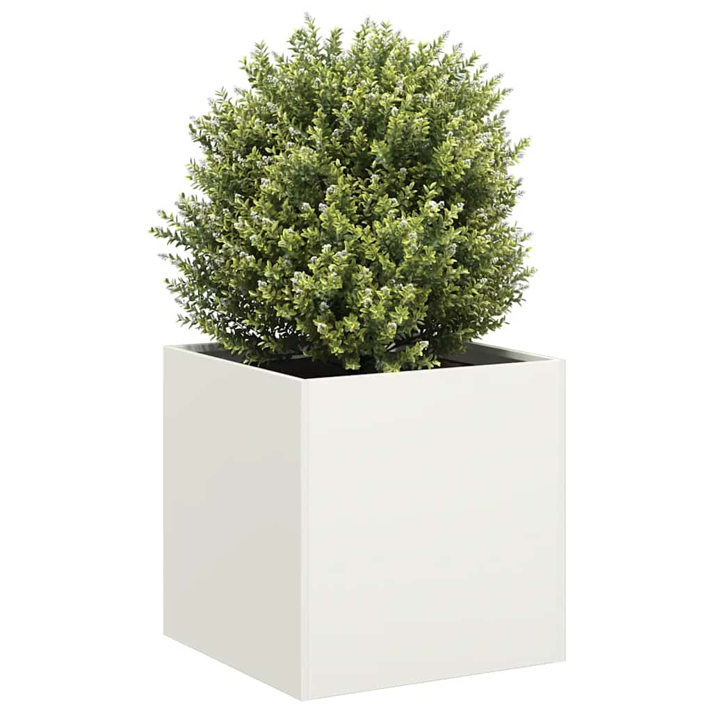 Jardinera De Acero Laminado En Frío Blanco 40x40x40 Cm_1