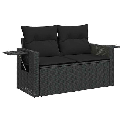 Set Sofás Jardín Y Cojines 6 Pzas Ratán Sintético Acacia Negro / Vetonek_1