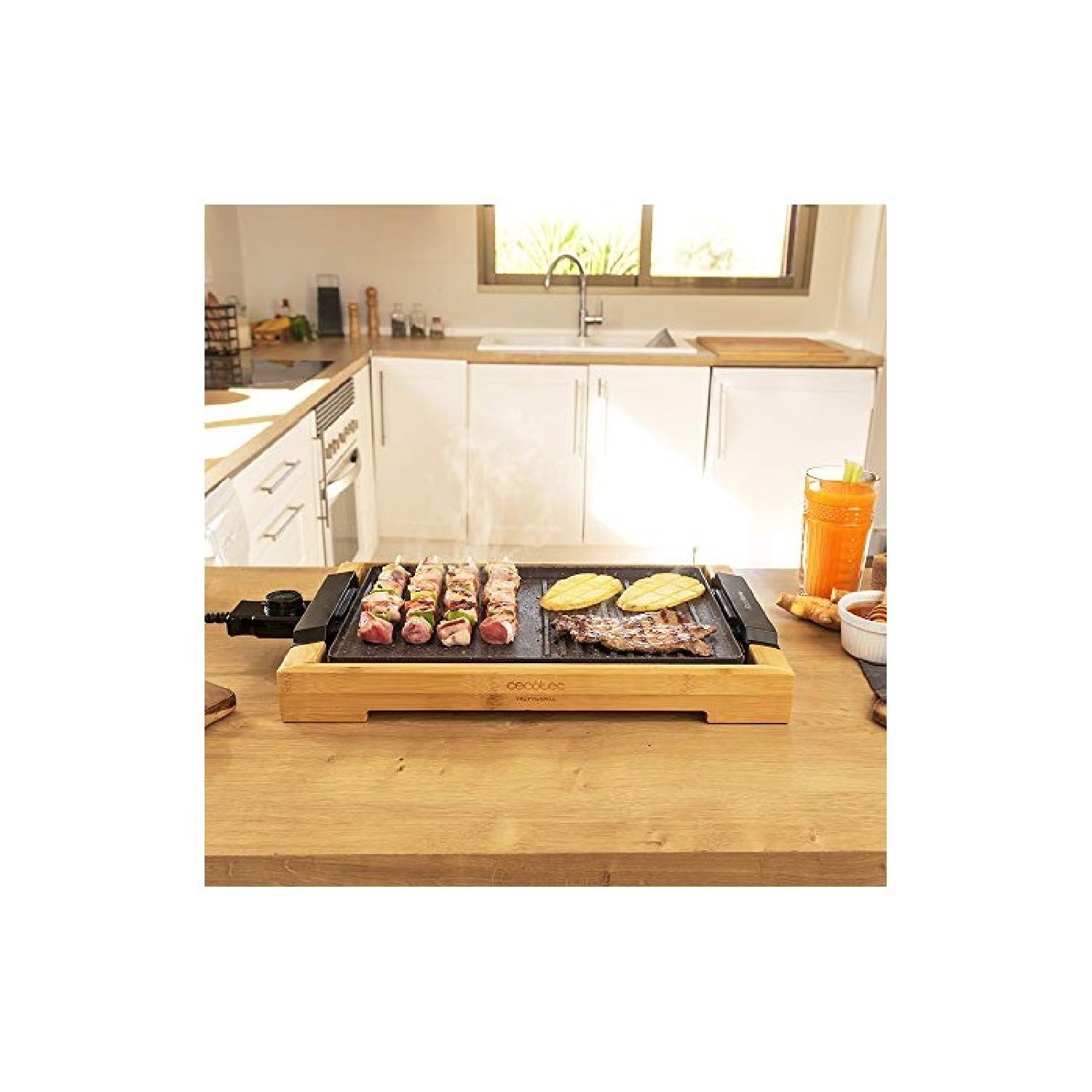 Cecotec Plancha Eléctrica Plancha De Cocina Tasty&grill 2000 Bamboo Mixstone_3