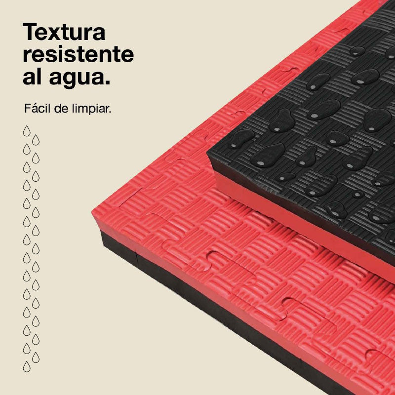 Jowy Tatami Puzzle 4cm 100x100cm – Superficie 5 Líneas Negro/rojo_4