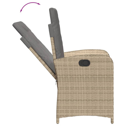 Set Comedor De Jardín 3 Pzas Con Cojines Ratán Sintético Beige / Vetonek_1