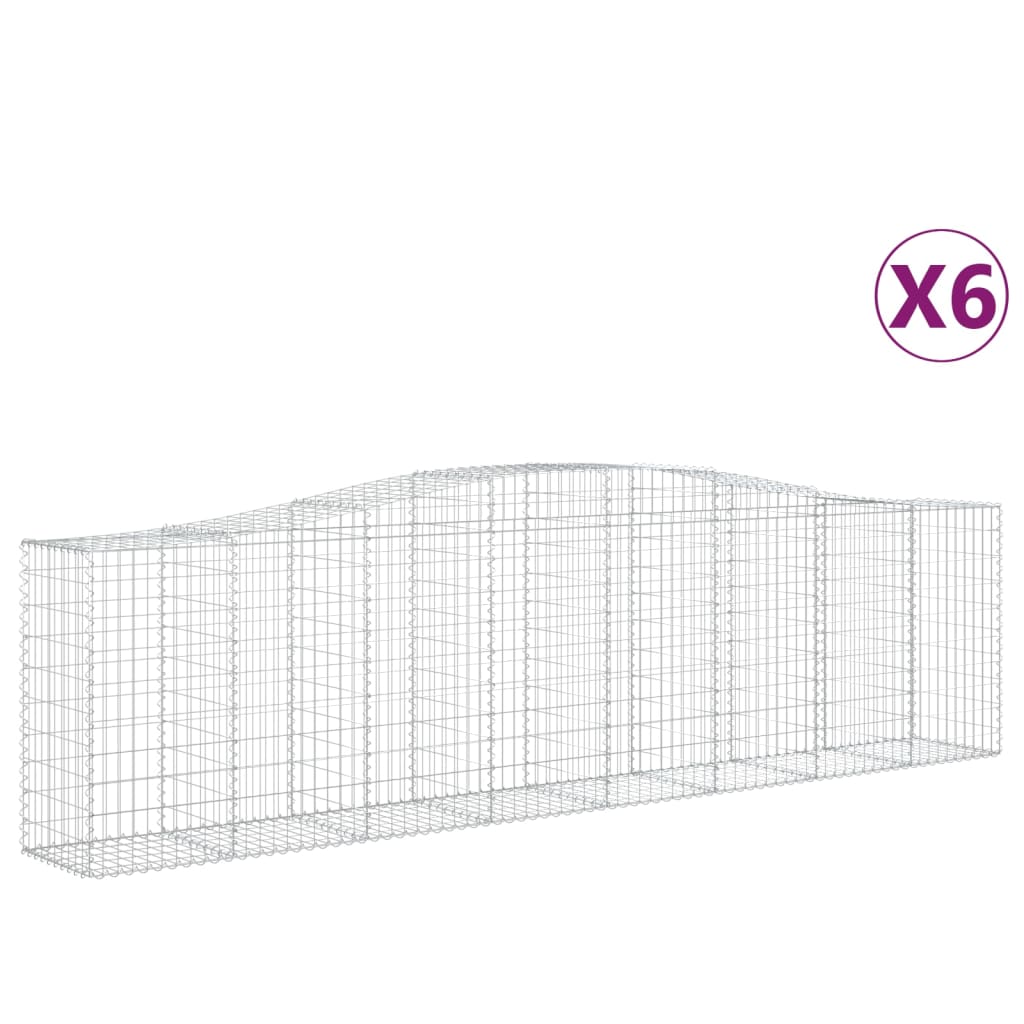 Cestas De Gaviones 6 Uds Forma De Arco Hierro 400x50x100/120 Cm_0