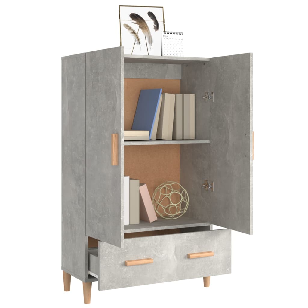 Aparador De Madera Contrachapada Gris Hormigón 70x31x115 Cm / Vetonek_4
