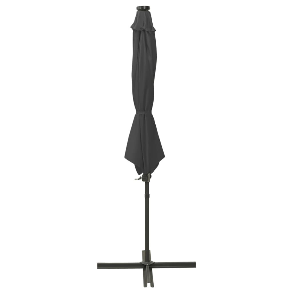 Vidaxl Sombrilla Jardín Voladiza Con Palo Y Luces Led Antracita 300 Cm_1