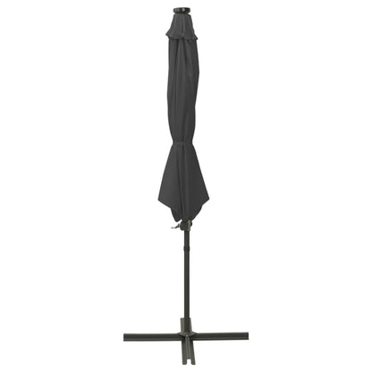 Vidaxl Sombrilla Jardín Voladiza Con Palo Y Luces Led Antracita 300 Cm_1