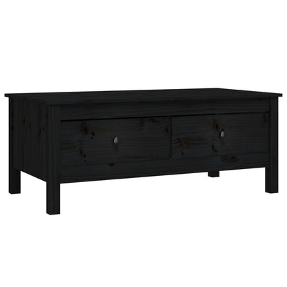 Mesa De Centro De Madera Maciza De Pino Negro 100x50x40 Cm_0