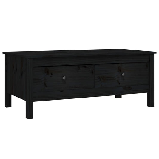 Mesa De Centro De Madera Maciza De Pino Negro 100x50x40 Cm_0
