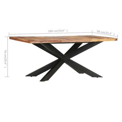 Mesa De Comedor De Madera Maciza De Sheesham 180x90x76 Cm_3