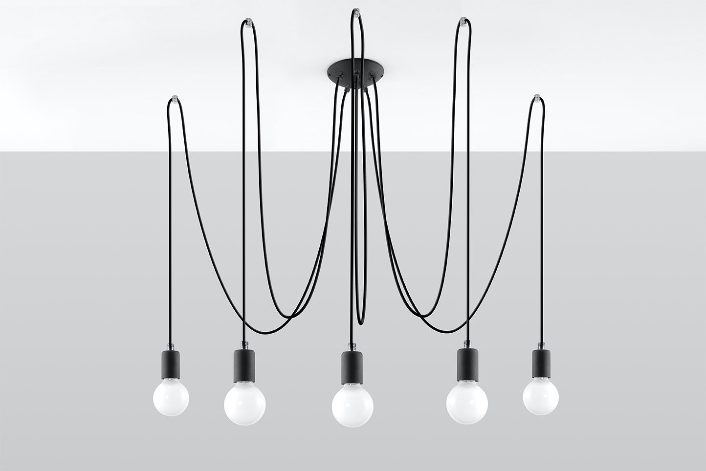Lámpara Suspendida Edison 5 Negro, E27_3