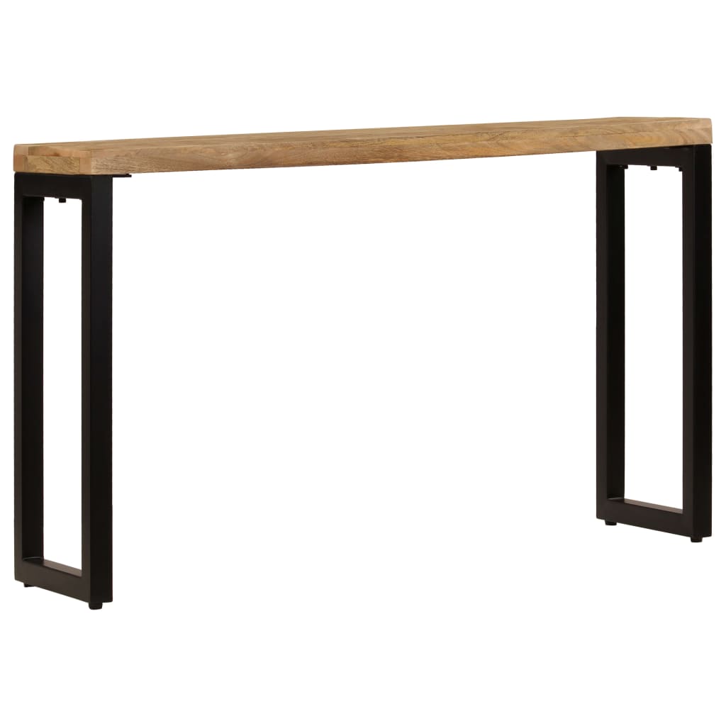 Mesa Consola Madera Maciza De Mango Y Acero 120x35x76 Cm_0