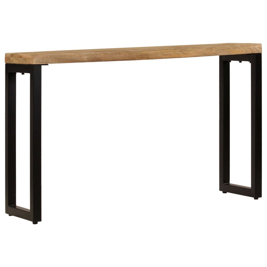 Mesa Consola Madera Maciza De Mango Y Acero 120x35x76 Cm_0