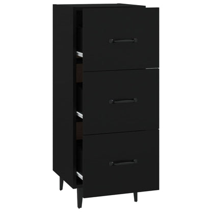 Aparador De Madera Contrachapada Negro 34,5x34x90 Cm / Vetonek_1