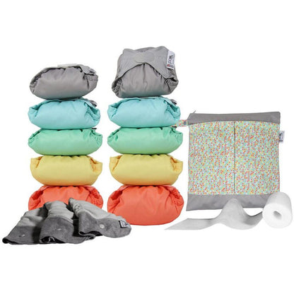 Pack de 10 Fraldas de Pano de Bambu Pastel Close Parent