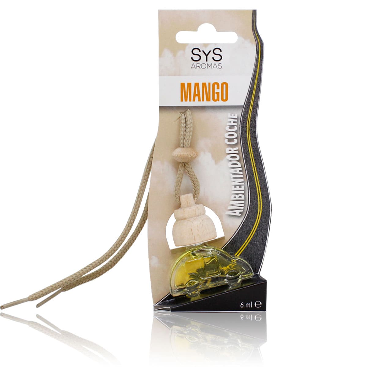 Ambientador Coche Little Car Mango Sys Aromas 6 Ml | Aroma Tropical Afrutado | Frescor Duradero | Formato Compacto_0