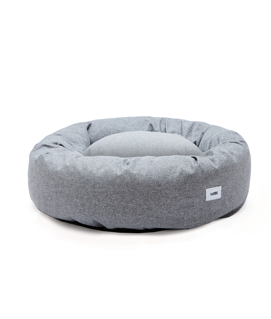 Cafide Cama Donut Para Perro Con Tejido De Chenilla Gris. Modelo Nuba. Talla L (100x100x25 Cm)_0