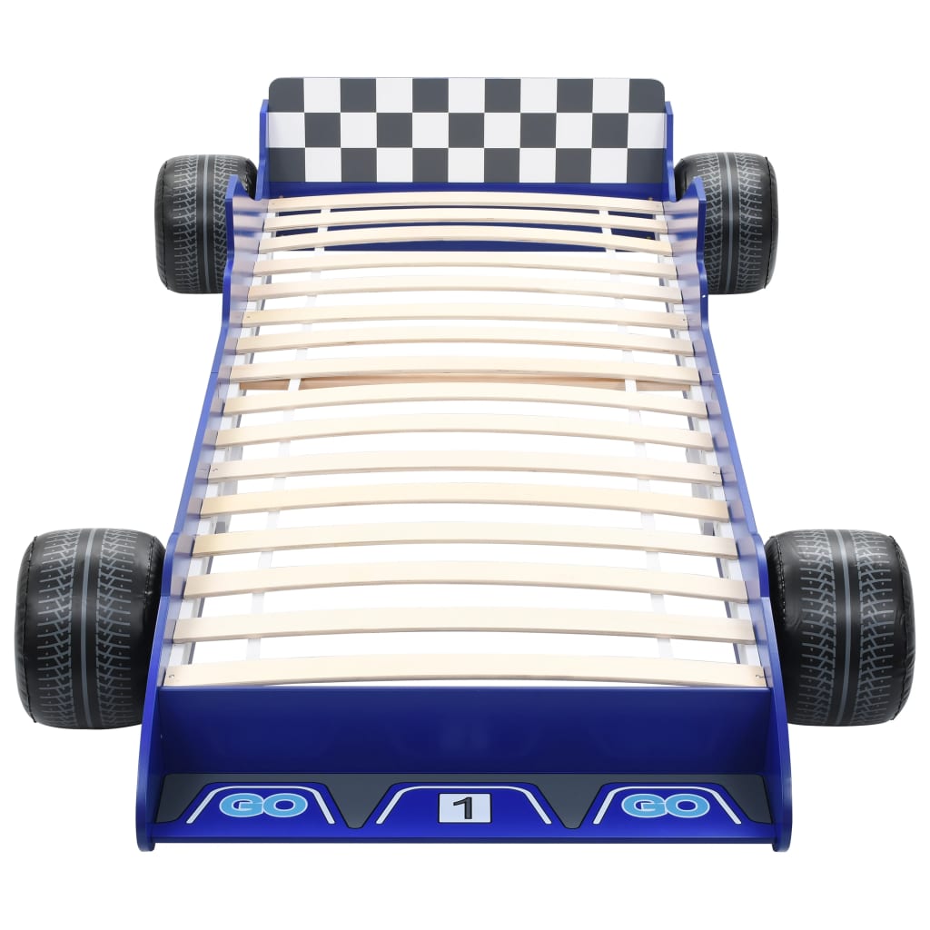 Cama Con Forma De Coche De Carreras Para Niños 90x200 Cm Azul / Vetonek_3