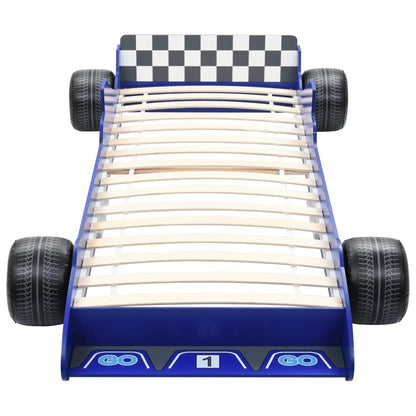 Cama Con Forma De Coche De Carreras Para Niños 90x200 Cm Azul / Vetonek_3