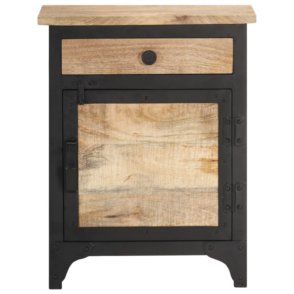 Mesita De Noche De Madera Maciza De Mango 40x30x50 Cm_1