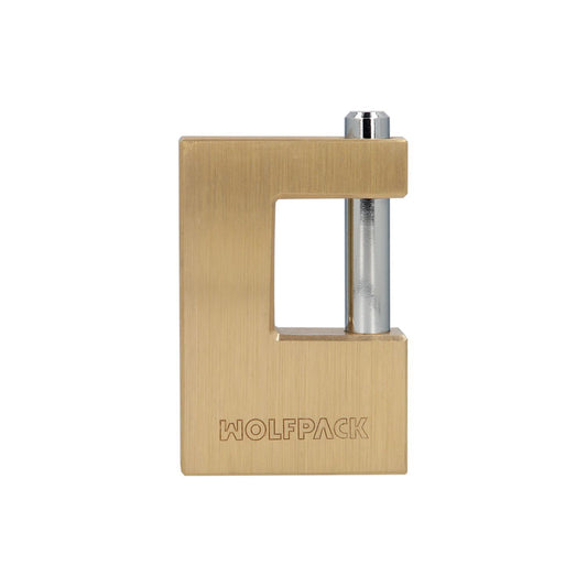 Candado Cuadrado Latón Persiana Ancho 70 Mm. Alta Seguridad, Antirrobo Puertas, Contenedores, Trasteros, 2 Llaves