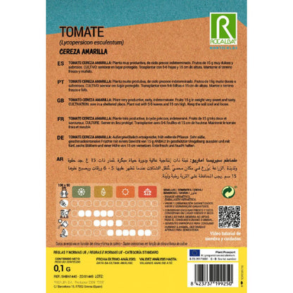 Sementes de tomate cereja amarelo